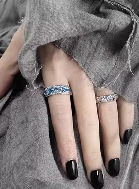 冰川肌理感开口戒指925银