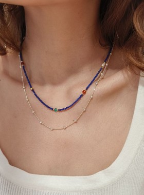 青金石项链多宝彩色串珠项链