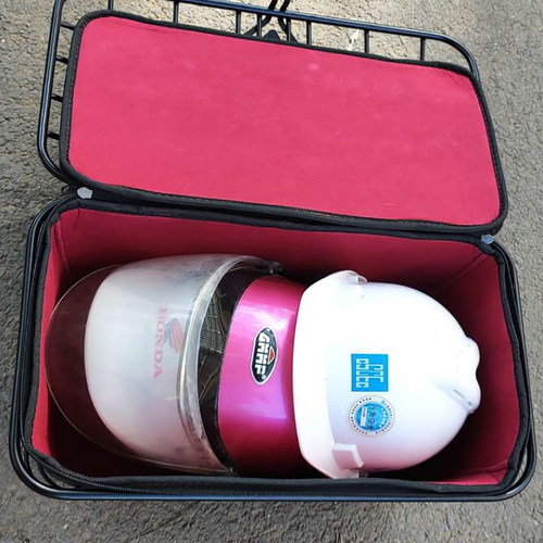 50cm加大空心铁管电动车前后车篮车筐车篓带内胆内衬放头盔书包 - 图0