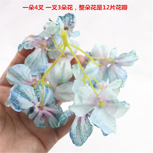 ins森系绢花仿真花欧系花朵花头头饰配件布花花艺花墙烧烤绣球 - 图1