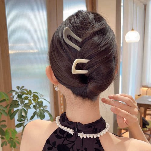 丸子头u型发簪盘发神器2024新款后脑勺插梳发夹女简约头饰发钗子 - 图2