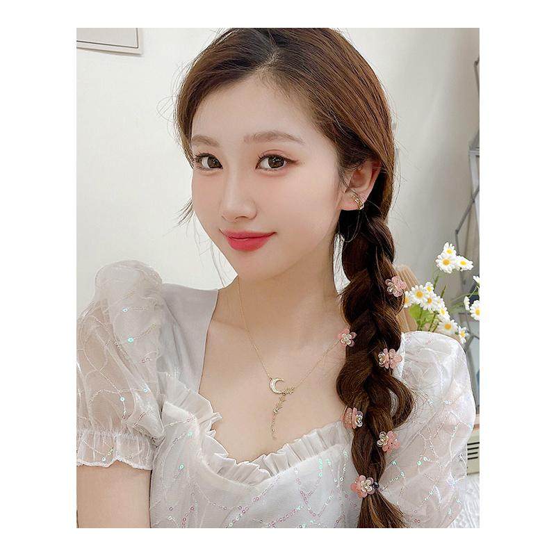 粉色花朵迷你小抓夹女公主头编发发夹前额侧边刘海夹发卡夹子头饰,淘宝优惠券,粉丝福利购,淘宝优惠卷