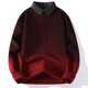 Tangshi Group DESSO shirt collar sweater men's autumn and winter thickened gradient fake two-piece sweater handsome top
