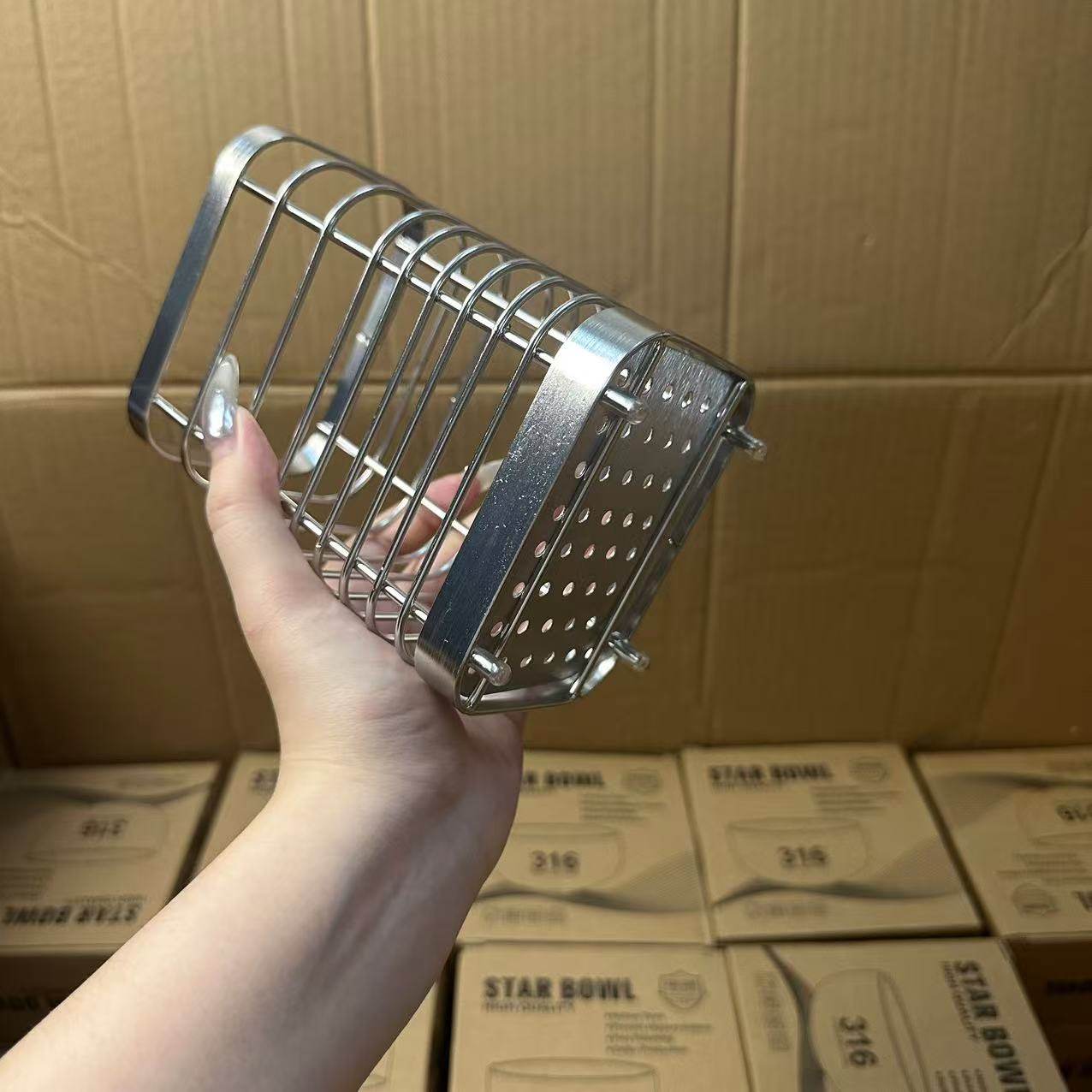 颜一好物 304不锈钢加厚筷子筒筷笼筷子餐具收纳沥水架可挂墙,淘宝优惠券,粉丝福利购,淘宝优惠卷