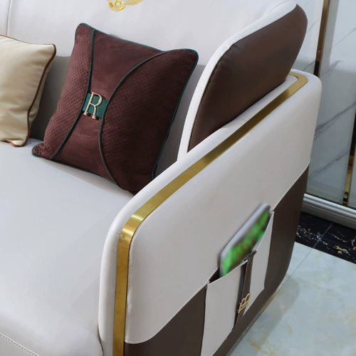 Post -Модерна легкого роскошного дивана комбинация кожаный диван маленький квартира простота гостиная