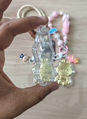 优质戴帽拉布布透明亚克力外壳拉布布钥匙扣挂件包包挂件外壳跟换