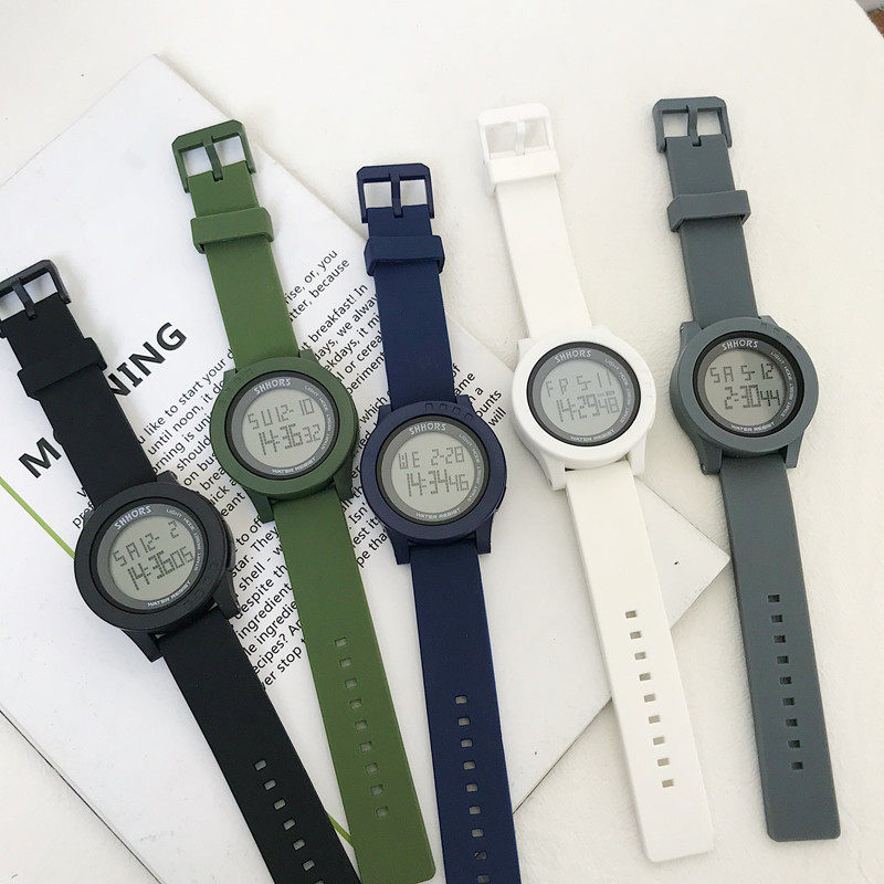 ins超火电子手表韩版简约女独角兽 雅仕蓝帝国产腕表