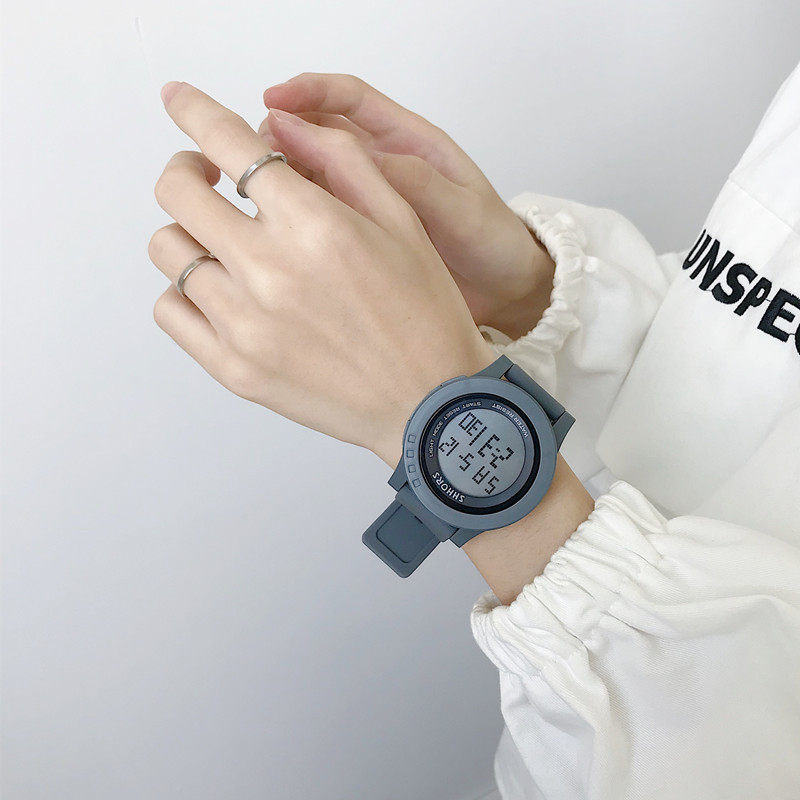 ins超火电子手表韩版简约女独角兽 雅仕蓝帝国产腕表