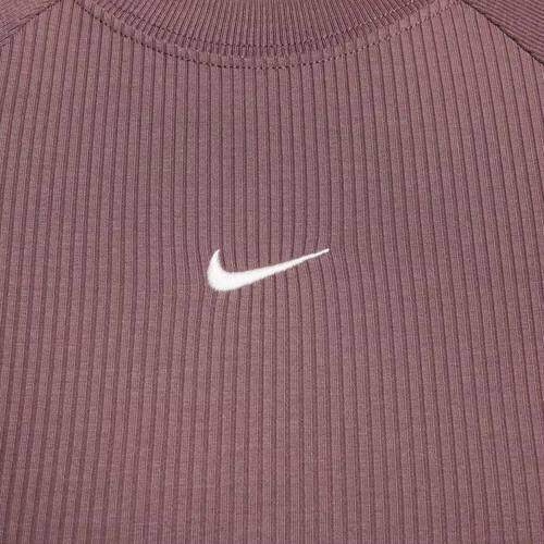 NIKE/耐克女紧身长袖罗纹上衣26春刺绣小勾修身针织衫IF0237-502 - 图2