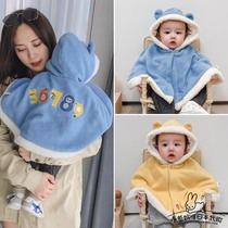Japanese baby cloister wind windproof cloak winter gush warm autumn and winter men and women baby jacket warm cloak and shoulder damp