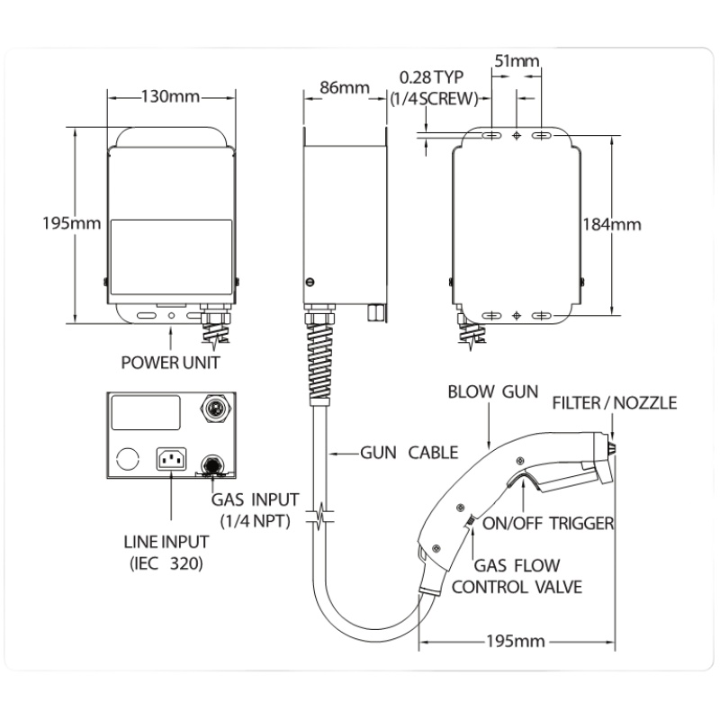 正品SIMCO-ION Top Gun离子风枪带脚踏开关油水分离器静电除尘枪 - 图3