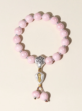 马卡龙灰粉瓷珠香灰瓷琉璃手串