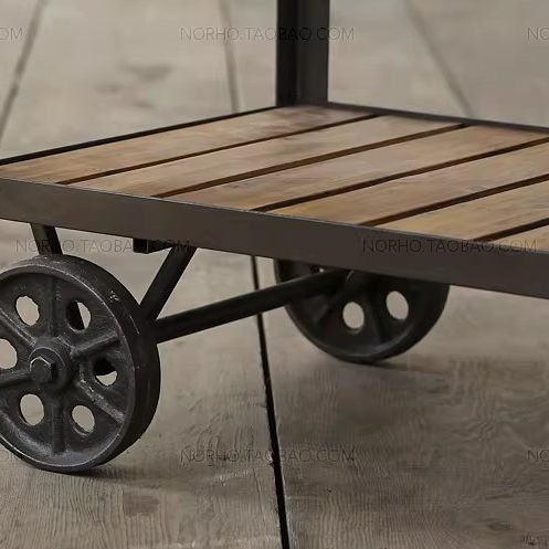 铁艺实木复古餐车酒水茶水手推车移动厨房置物架三层小推车餐边柜,淘宝优惠券,粉丝福利购,淘宝优惠卷