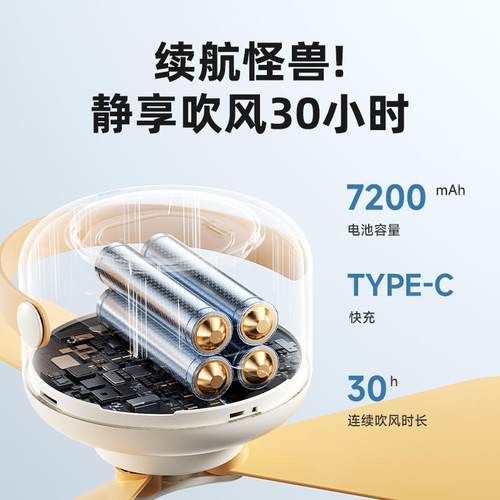 拾计吊扇床上宿舍风扇露营户外帐篷家用迷你小型便携式吊扇灯 - 图2
