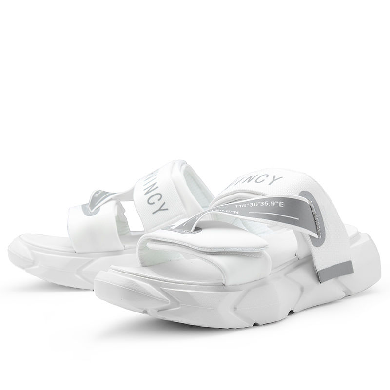 诺凡希夏季潮流防滑耐磨个性潮套脚拖鞋休闲男女增高魔术贴沙滩鞋 - 图3