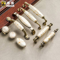 Eagle Shield New Chinese Marble Ceramic Handle Eurostyle Antique Bronze Integral Cabinet Drawers Cabinet wardrobe doorknob Brief