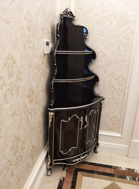 法式实木新古典风书柜黑檀