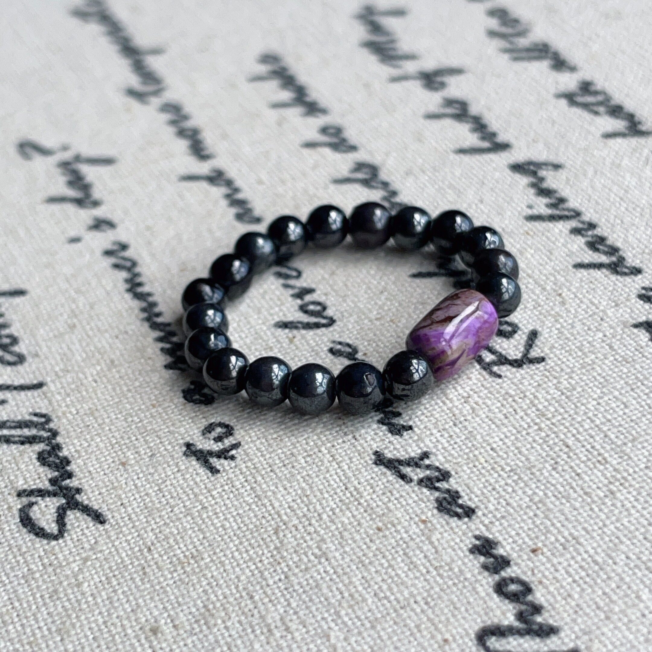 South Africa Shujulai Mud Royal Purple Bucket Beads Black Shu Millet Beads Ring (Shu Ning) g/AZB17468