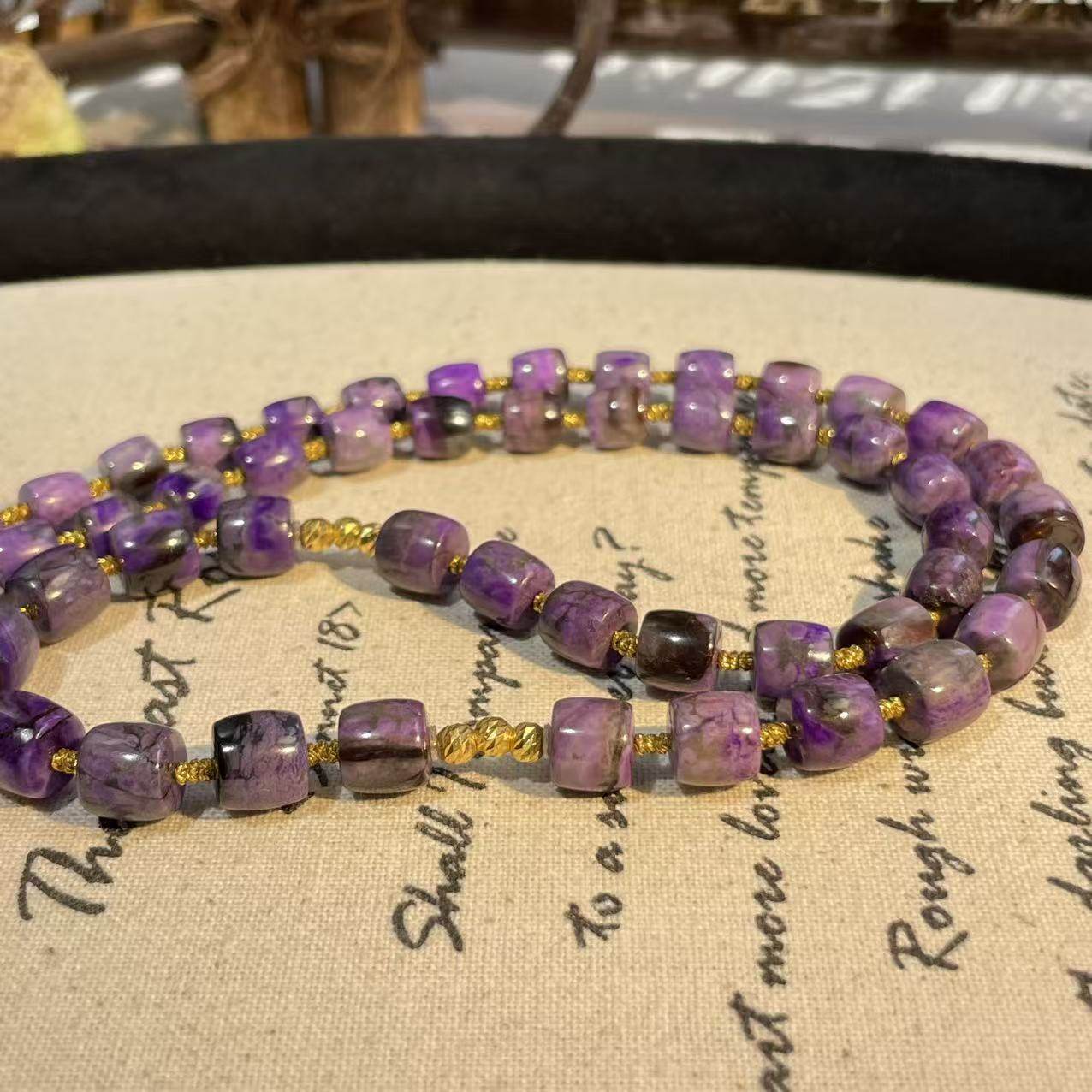 南非舒俱来皇家紫老型珠项链18k/45cm（琦霜 ）AZB8346,淘宝优惠券,粉丝福利购,淘宝优惠卷