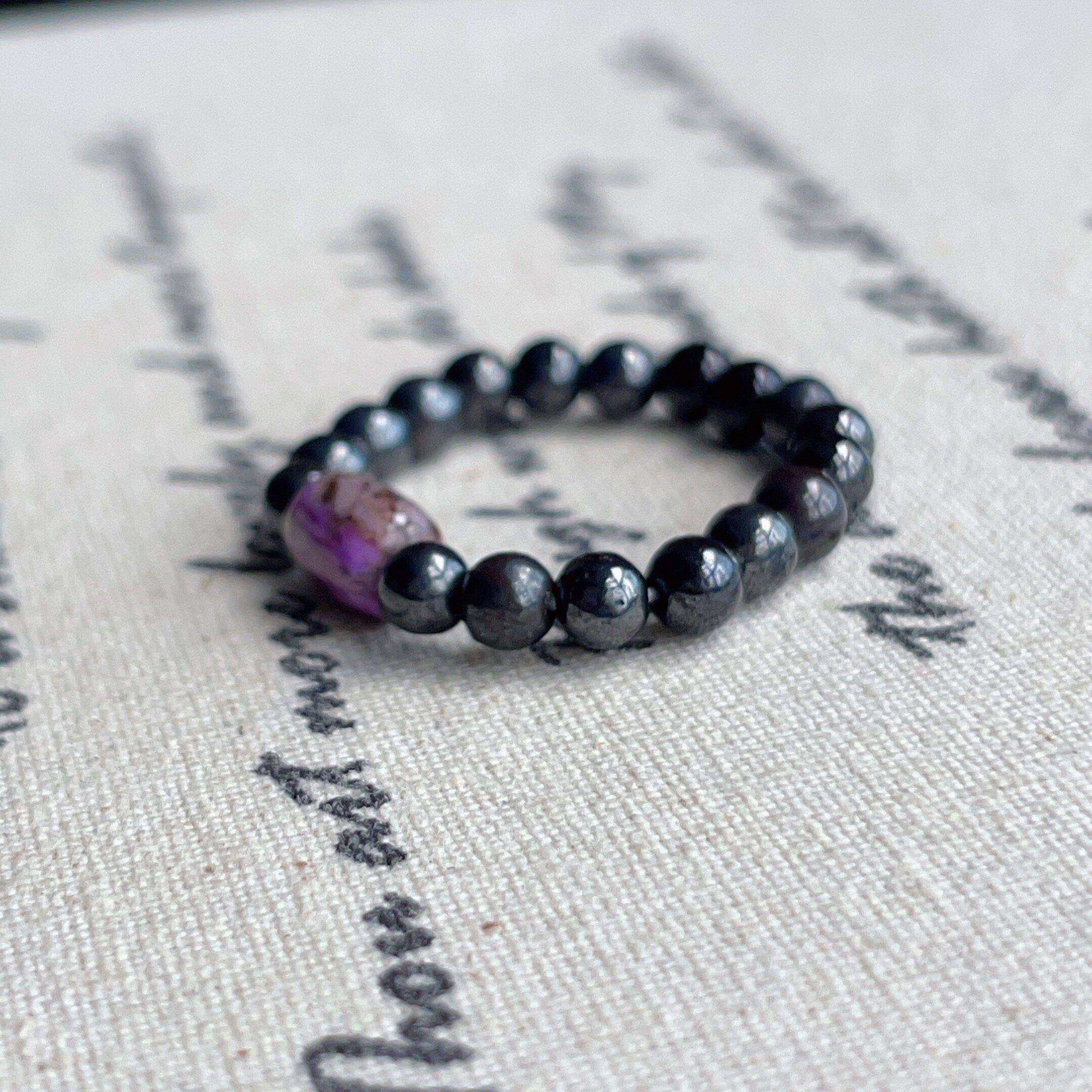 South Africa Shujulai Mud Royal Purple Bucket Beads Black Shu Millet Beads Ring (Shu Ning) g/AZB17468