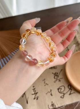 天然黄塔晶手链女招财转运