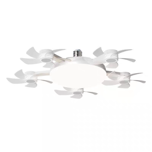 新款五头一体吊扇灯e27螺口吊扇灯家用卧室静音大风力遥控风扇灯 - 图3