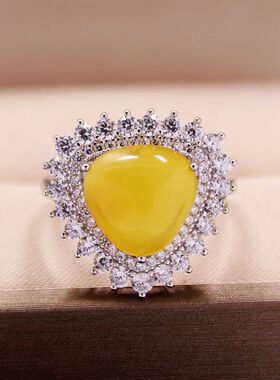 s925纯银戒指空托女款diy玉石