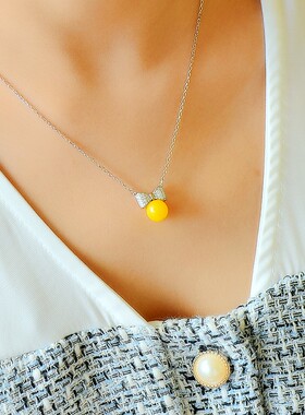 diy蝴蝶结珍珠玉石镶嵌吊坠空托