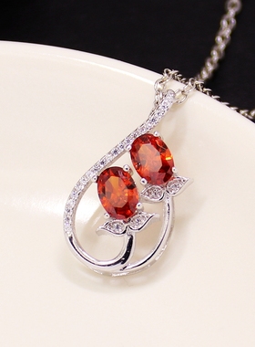 纯银吊坠空托群镶DIY玉石翡翠