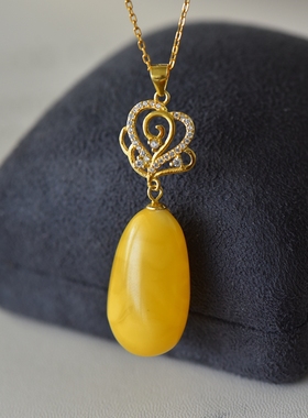 女款S925纯银玉石镶嵌托吊坠空托