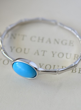 女S925纯银DIY宝石镶嵌手镯空托