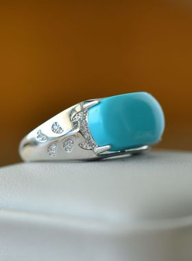 男女款S925纯银DIY镶嵌戒指空托