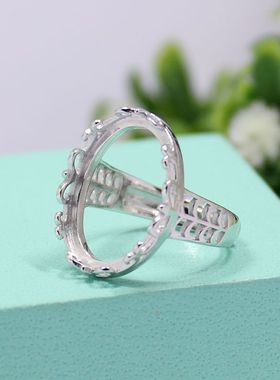 diy花边蜜蜡琥珀玉石戒指空托