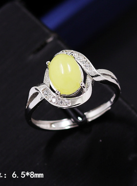 纯银戒指空托大气DIY宝石镶嵌