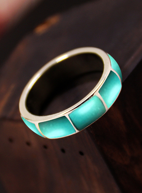 戒指空托时尚琥珀死口S925纯银