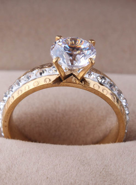 清仓处理满钻大戒指印记锆石