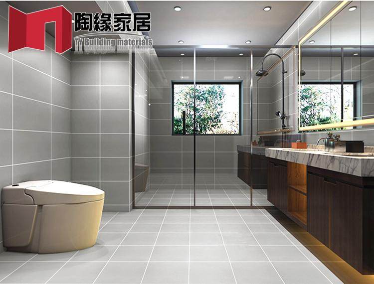 黑白灰色亚光地板砖仿古砖防滑砖300*600厨房卫生间全瓷地砖墙砖_虎窝淘