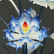 新中式轻奢青花琉璃牡丹