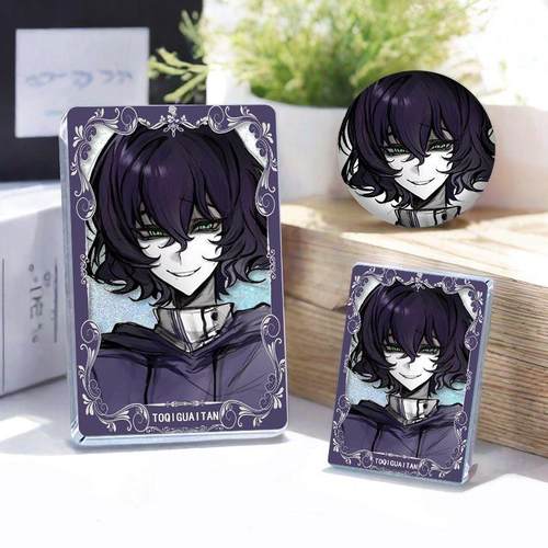 头七怪谈尤九九周边流沙麻将吧唧礼物亚克力咕卡徽章摆件 - 图2