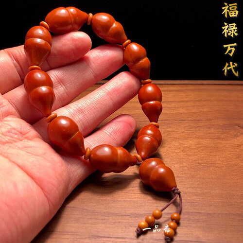 小葫芦手把件男士橄榄核手串男款盘玩高端核雕精雕刻女士手链女款 - 图2