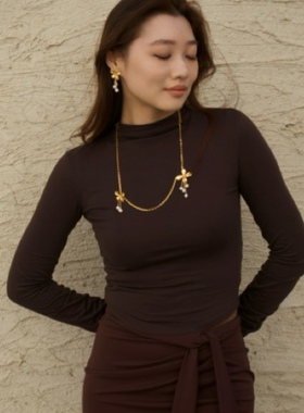 UNI优霓金桂珍珠项链新中式女新款简约百搭时尚毛衣链原创设计