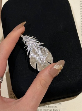 Lucky K S925纯银高光羽翼胸针项链羽毛造型一体两戴复古气质项链