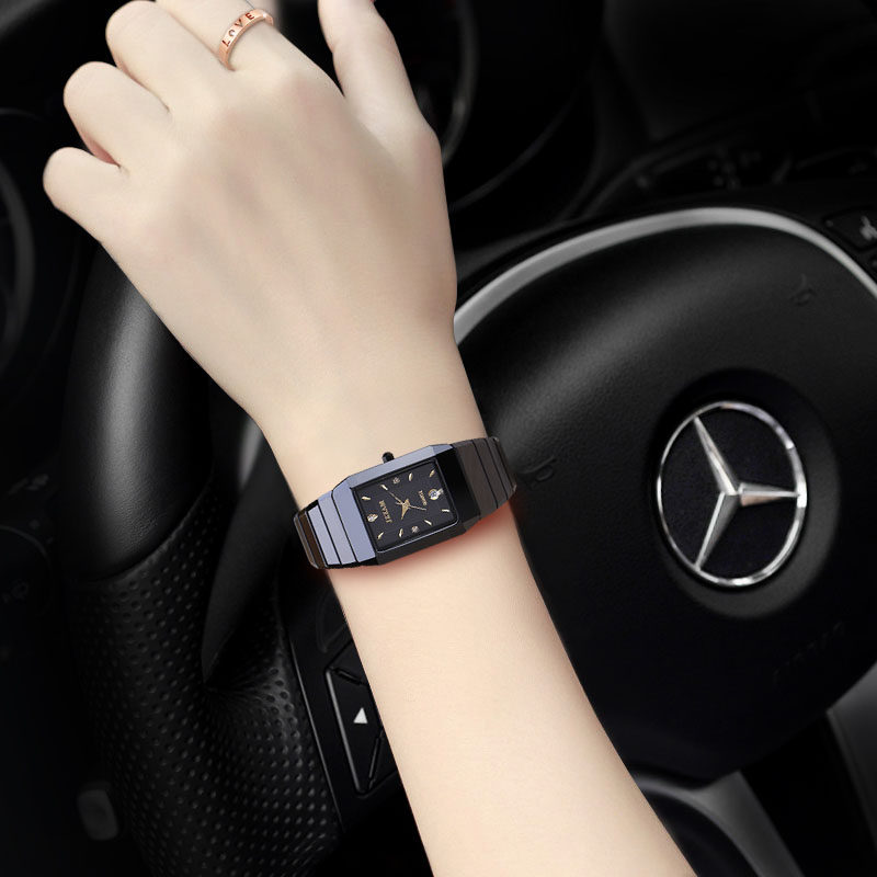 时尚陶瓷方形女士2020新款石英表 爵帅诺曼帝自营店国产腕表