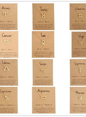 12 Zodiac Sign Necklaces With Cardboard Constellations