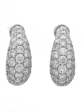 Fashionable Women’s Hoop Earrings Silver Color Full Bling