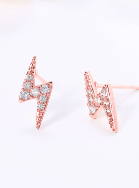 Minimalist Mini Earrings Mini Lightning Earrings Women's