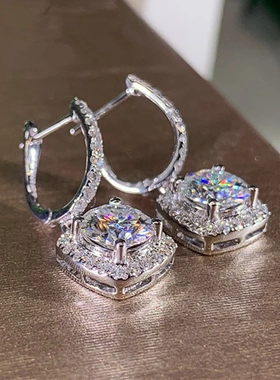 New Trendy Square Shape Drop Earrings Brilliant Bridal