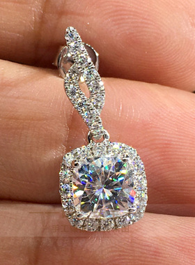 Full Diamond Square Eardrop Female Joker Ruili Street Style