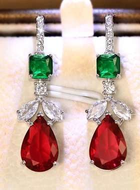 Fashion Women's Drop Earrings with Bright Cubic Zirconia