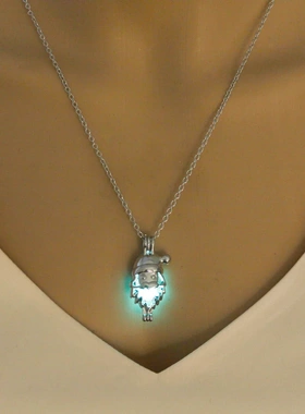Christmas Glow in The Dark Necklace For Women Santa Claus
